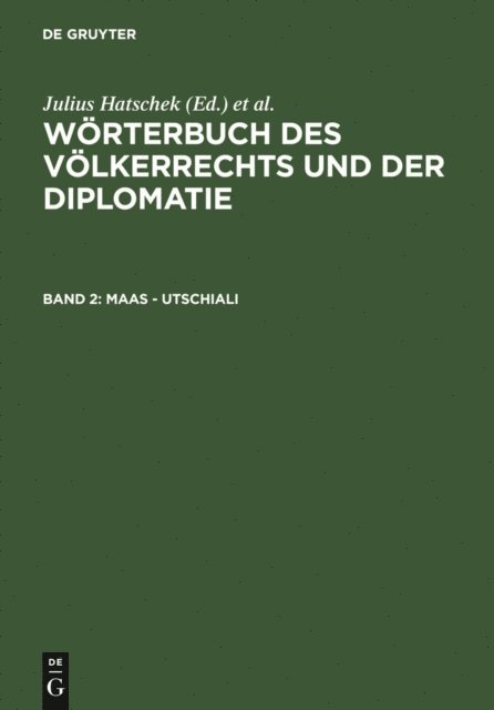 Karl Strupp, Julius Hatschek - Maas - Utschiali, E-bok