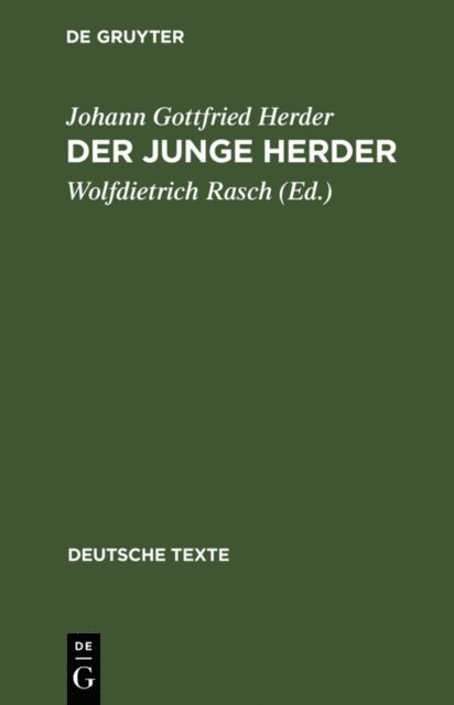 Johann Gottfried Herder, Wolfdietrich Rasch - Der junge Herder, E-bok