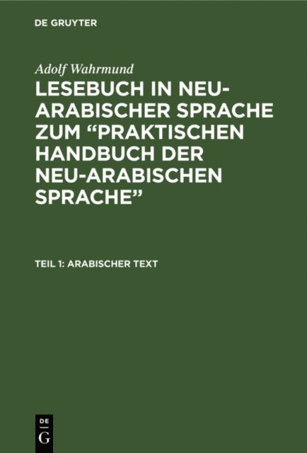 Adolf Wahrmund - Arabischer Text, E-bok