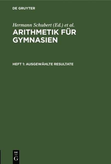 Adolf Schumpelick, Hermann Schubert - Ausgewählte Resultate, E-bok