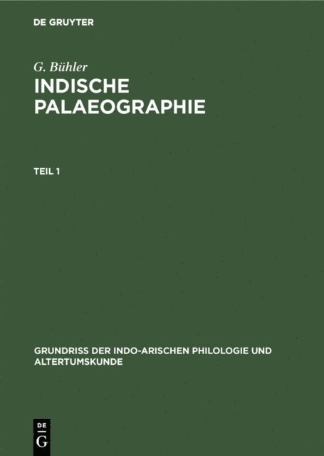 G. Buhler - Indische Palaeographie, E-bok