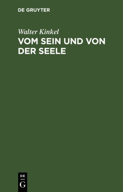 Walter Kinkel - Vom Sein und von der Seele, E-bok