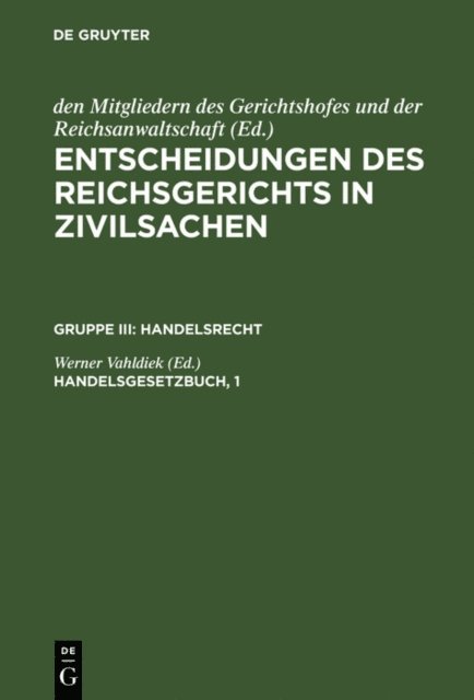 Werner Vahldiek - Handelsgesetzbuch, 1, E-bok