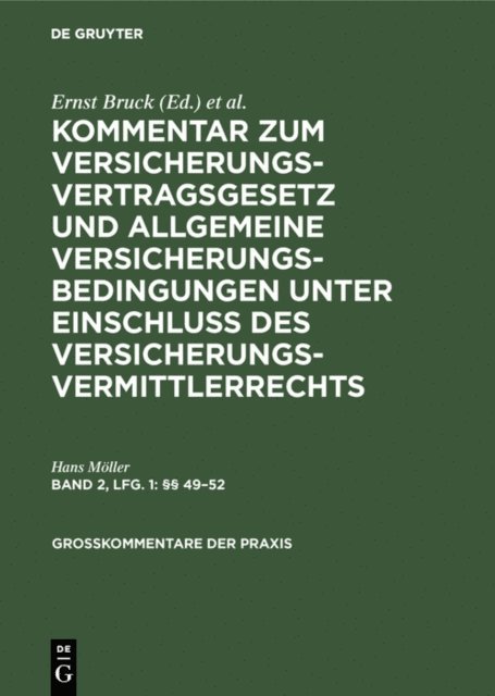 Hans Moller, Ernst Bruck - §§ 49–52, E-bok
