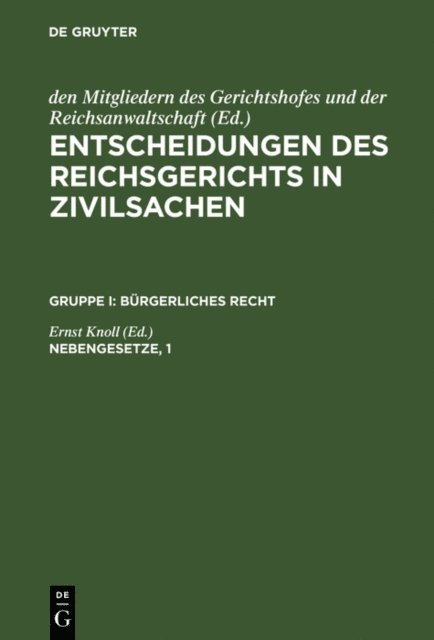 Ernst Knoll - Nebengesetze, 1, E-bok