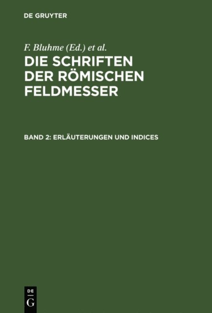 A. Rudorff, K. Lachmann, F. Bluhme - Erläuterungen und Indices, E-bok