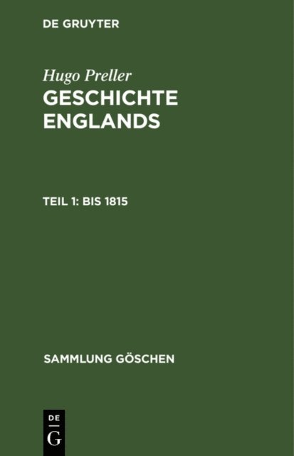 Hugo Preller - Bis 1815, E-bok