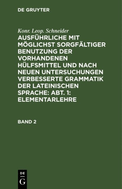 Konr. Leop. Schneider - Elementarlehre, E-bok
