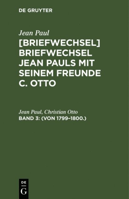 Christian Otto, Jean Paul - (Von 1799–1800.), E-bok