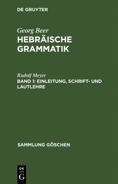 Rudolf Meyer - Einleitung, Schrift- und Lautlehre, E-bok