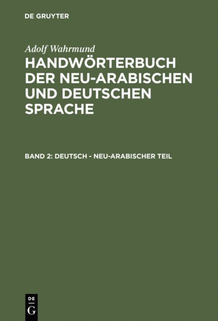 Adolf Wahrmund - Deutsch - neu-arabischer Teil, E-bok