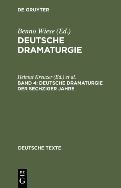 Peter Seibert, Helmut Kreuzer - Deutsche Dramaturgie der Sechziger Jahre, E-bok