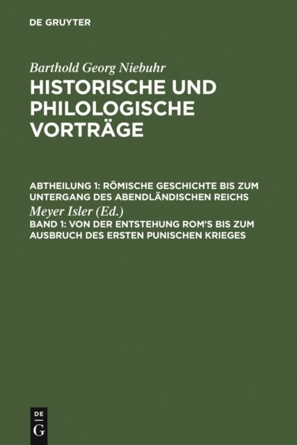 Meyer Isler - Von der Entstehung Rom's bis zum Ausbruch des ersten punischen Krieges, E-bok
