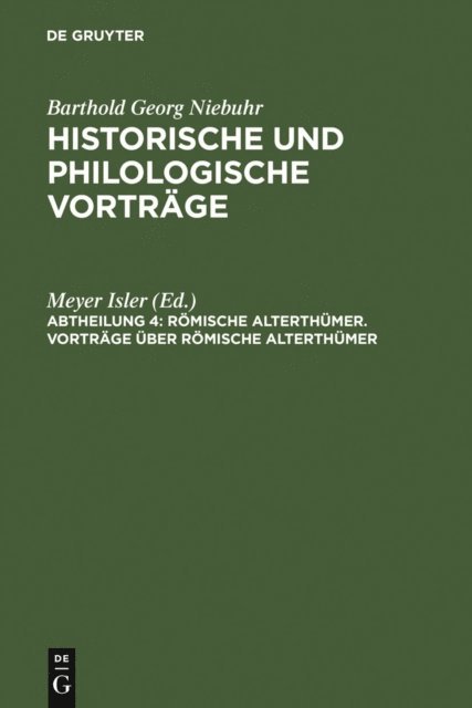 Meyer Isler - Vorträge über römische Alterthümer, E-bok