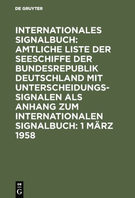 Reichsamt des Innern - 1 März 1958, E-bok
