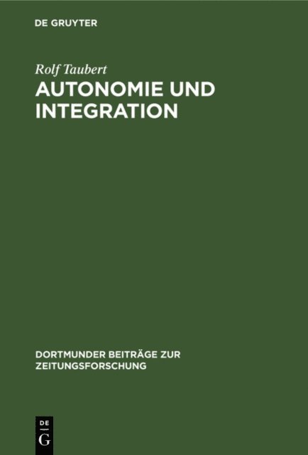 Rolf Taubert - Autonomie und Integration, E-bok
