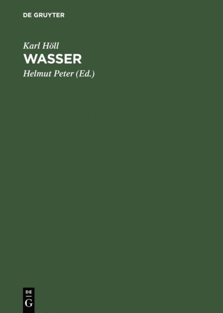 Karl Holl, Helmut Peter - Wasser, E-bok