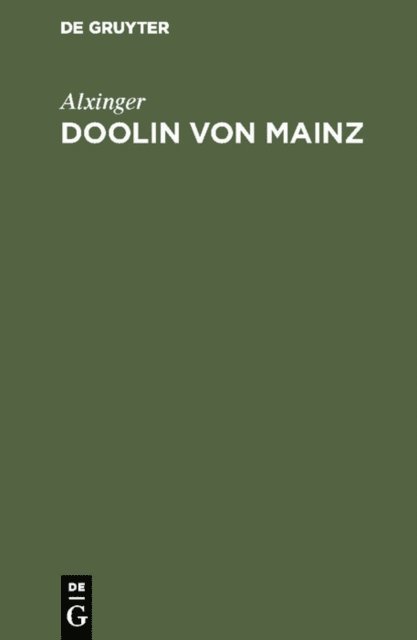 Alxinger - Doolin von Mainz, E-bok