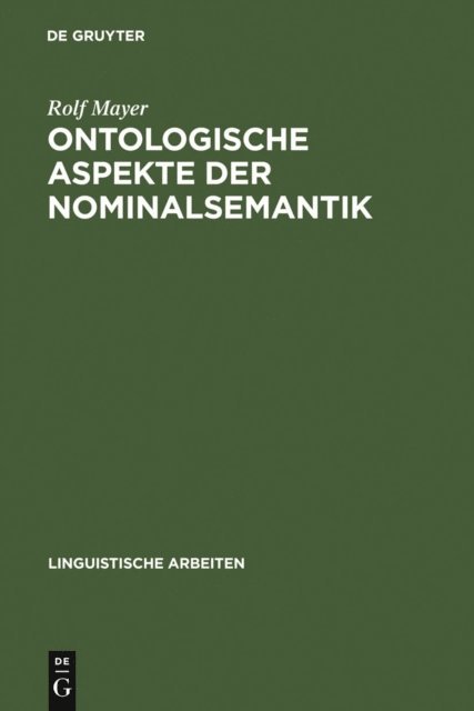Rolf Mayer - Ontologische Aspekte der Nominalsemantik, E-bok
