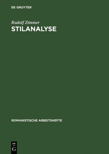 Rudolf Zimmer - Stilanalyse, E-bok
