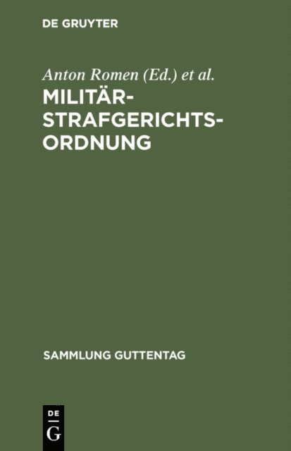 Carl Rissom, Anton Romen - Militärstrafgerichtsordnung, E-bok