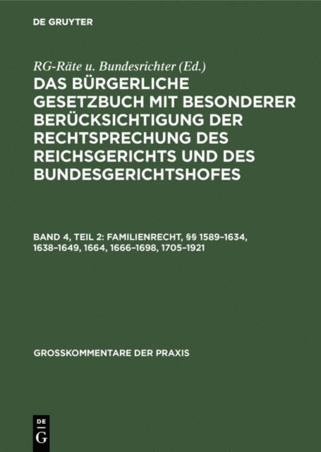 Georg Scheffler, Karl E. Meyer - Familienrecht, §§ 1589–1634, 1638–1649, 1664, 1666–1698, 1705–1921, E-bok