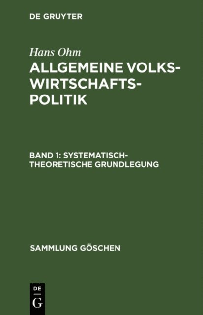 Hans Ohm - Systematisch-theoretische Grundlegung, E-bok