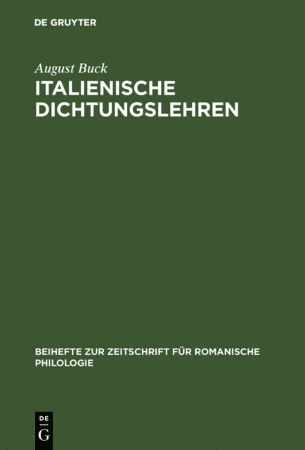 August Buck - Italienische Dichtungslehren, E-bok