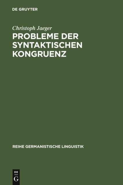 Christoph Jaeger - Probleme der syntaktischen Kongruenz, E-bok