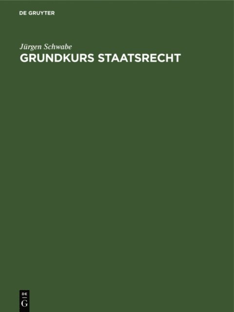 Jurgen Schwabe - Grundkurs Staatsrecht, E-bok. Tillgänglighet: Lägg i varukorg