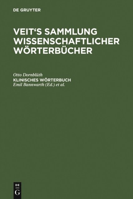Otto Dornbluth, Wilibald Pschyrembel, Emil Bannwarth - Klinisches Wörterbuch, E-bok