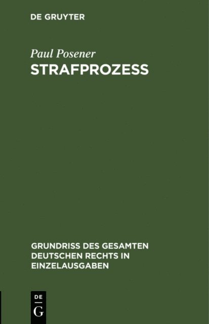 Paul Posener - Strafprozeß, E-bok