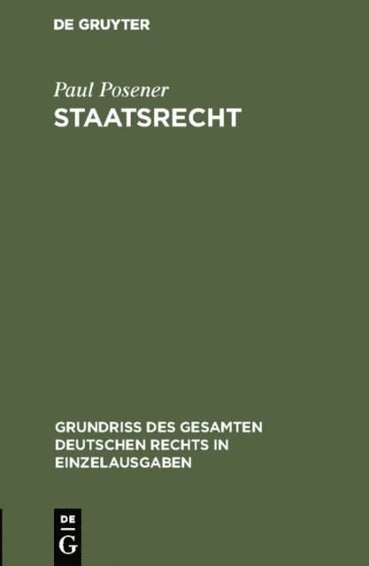 Paul Posener - Staatsrecht, E-bok
