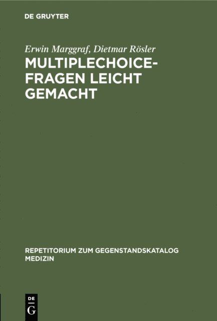 Dietmar Rosler, Erwin Marggraf - Multiplechoice-Fragen leicht gemacht, E-bok