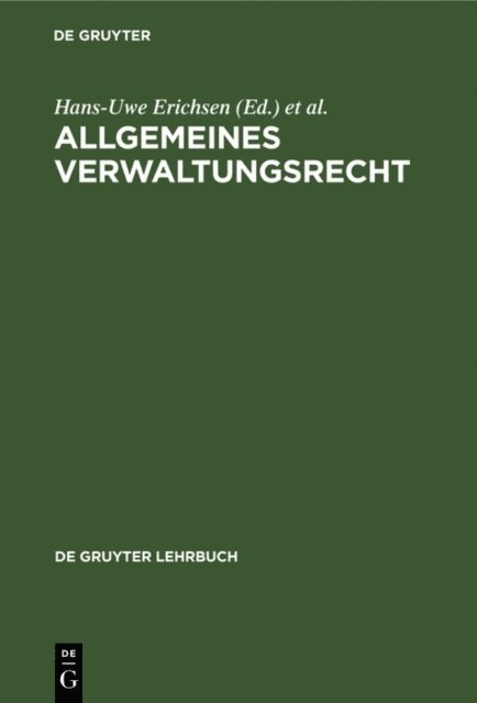 Peter Badura, Hans-Uwe Erichsen - Allgemeines Verwaltungsrecht, E-bok