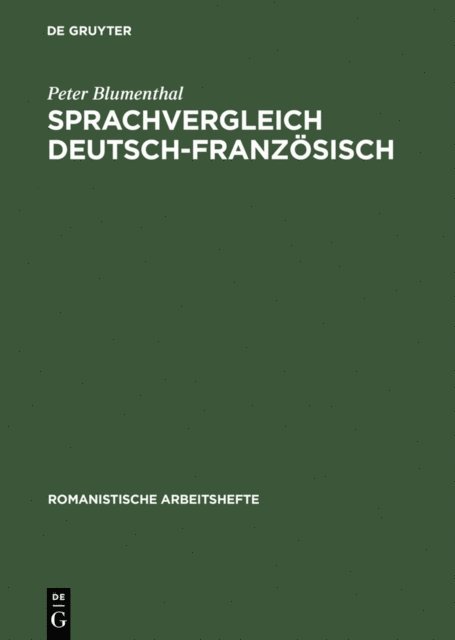 Peter Blumenthal - Sprachvergleich Deutsch-Französisch, E-bok