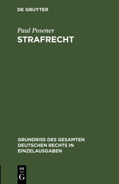 Paul Posener - Strafrecht, E-bok