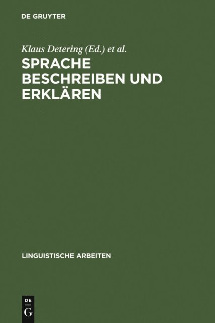 Wolfgang Sucharowski, Jurgen Schmidt-Radefeldt, Klaus Detering - Sprache beschreiben und erklären, E-bok