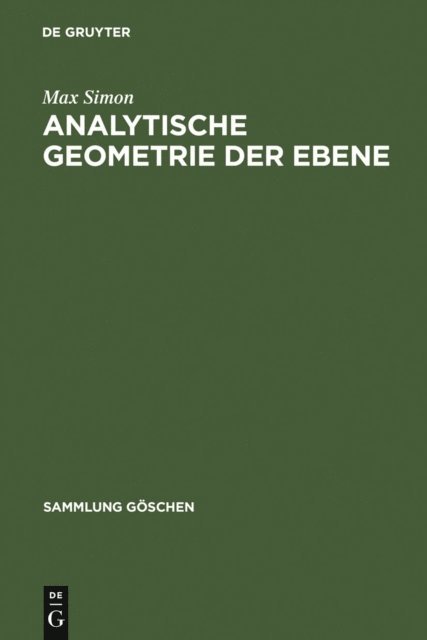 Max Simon - Analytische Geometrie der Ebene, E-bok. Tillgänglighet: Lägg i varukorg