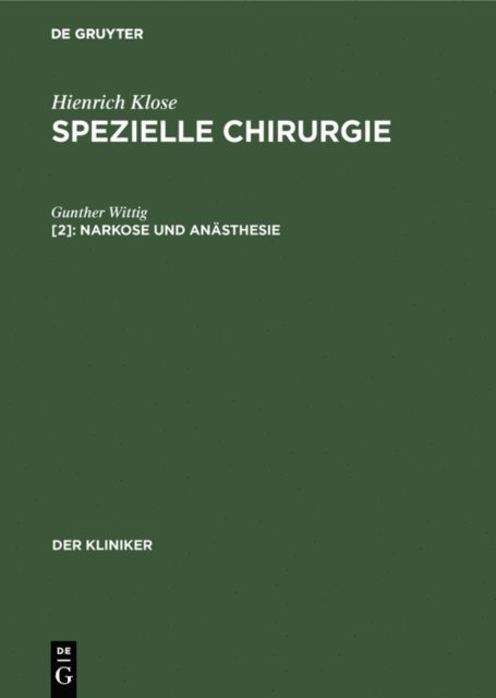 Gunther Wittig - Narkose und Anästhesie, E-bok