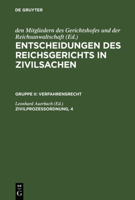 Leonhard Auerbach - Zivilprozessordnung, 4, E-bok
