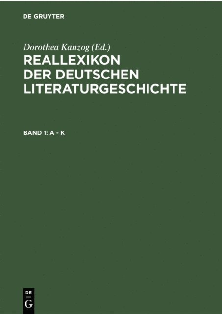 Dorothea Kanzog, Achim Masser, Klaus Kanzog - A - K, E-bok