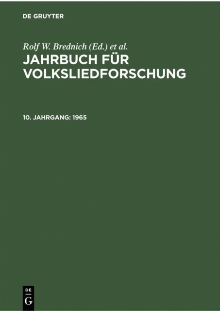 Deutsches Volksliedarchiv - 1965, E-bok