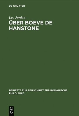 Leo Jordan - Über Boeve de Hanstone, Inbunden