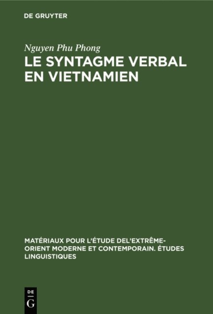 Nguyen Phu Phong - Le syntagme verbal en vietnamien, E-bok