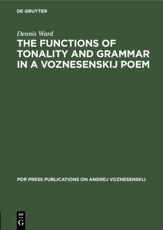 Dennis Ward - Functions of Tonality and Grammar in a Voznesenskij Poem, Inbunden. Tillgänglighet: Tillfälligt slut