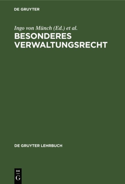 Peter Badura, Ingo von Munch - Besonderes Verwaltungsrecht, E-bok