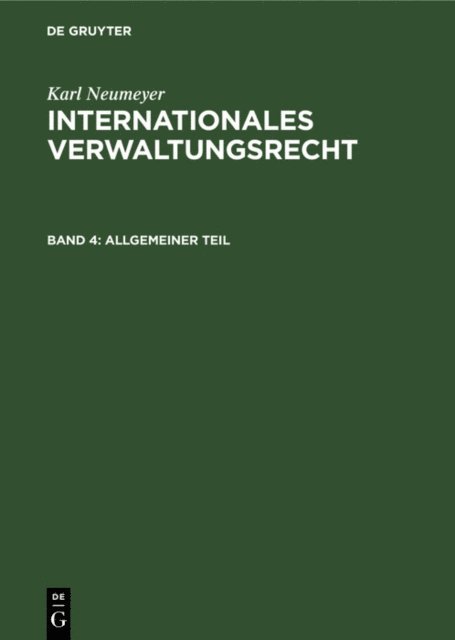 Karl Neumeyer - Allgemeiner Teil, E-bok