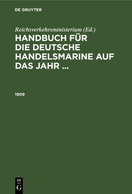 Reichsverkehrsministerium - 1909, E-bok