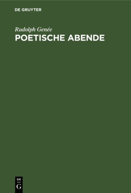 Rudolph Genee - Poetische Abende, E-bok